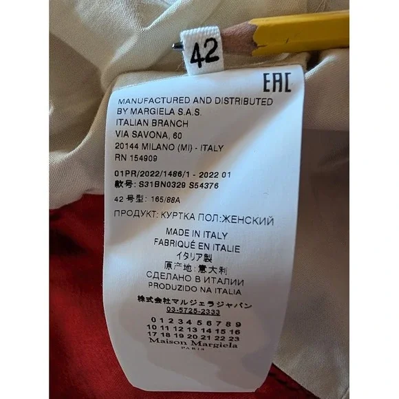 Maison Margiela Red Cotton Peplum Double Breasted Blazer Jacket Made in Italy 42 Blazers & Suit Jackets